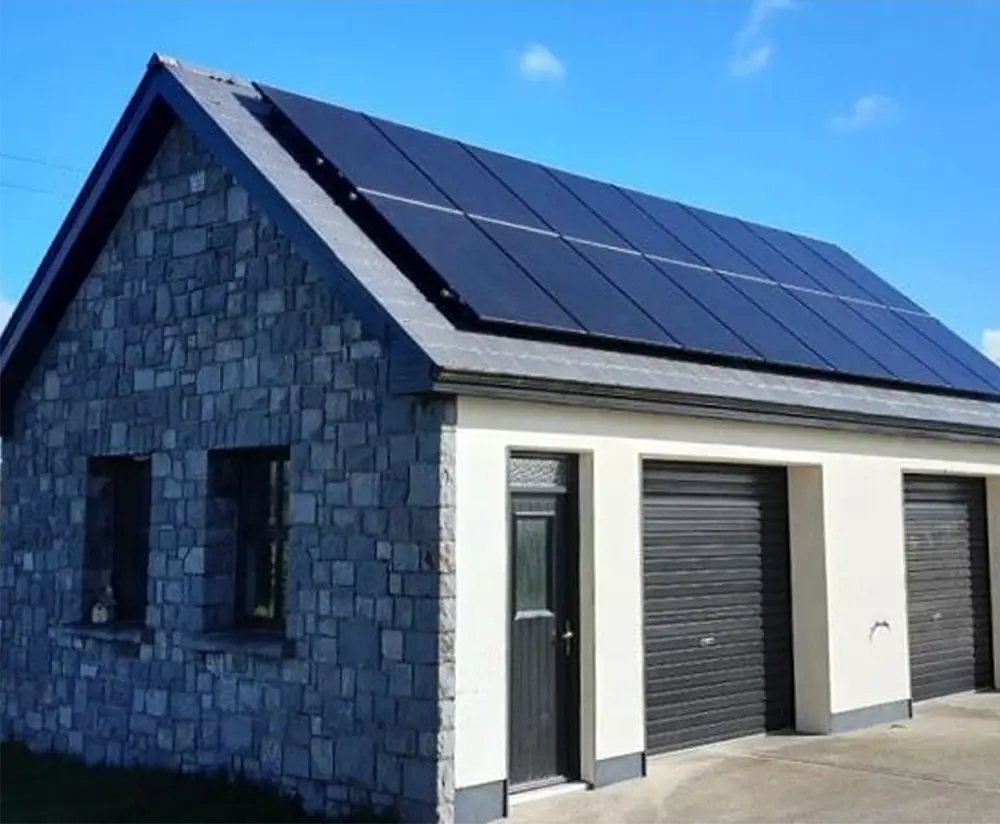A house with solar panels on top