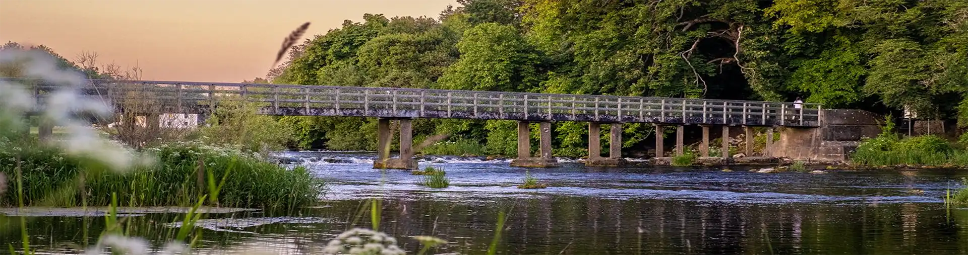 Bridge over Shannon Riverside with treees in background